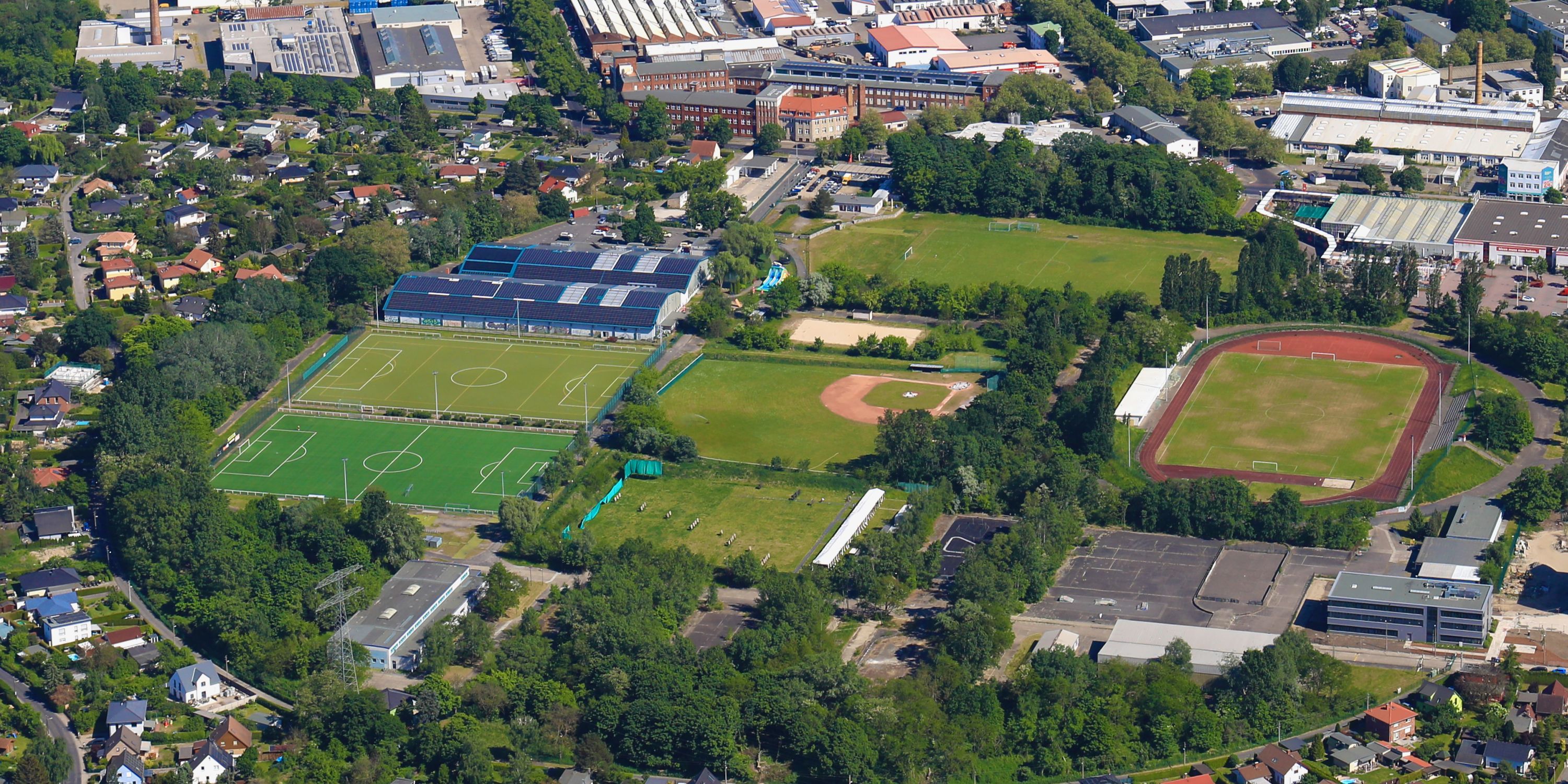 Sportanlage aus der Vogelperspektive